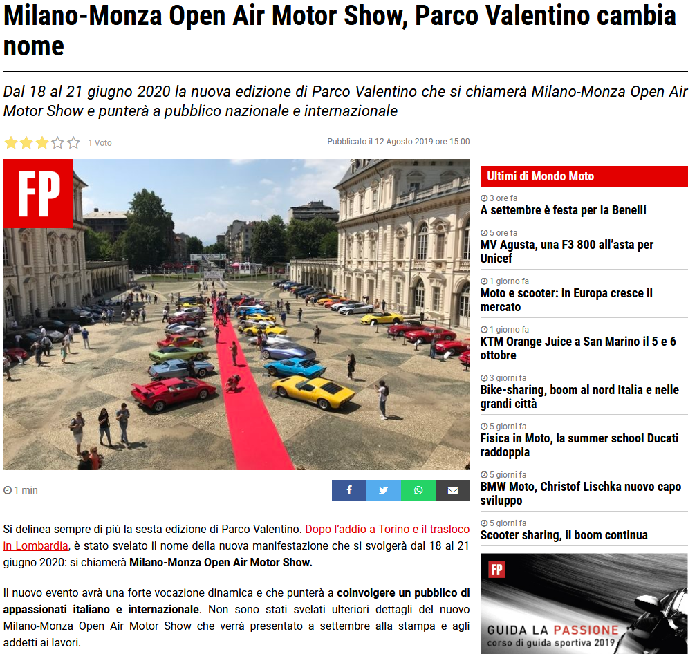Salone dell'Auto - Parco Valentino (7-11 Giugno 2017)