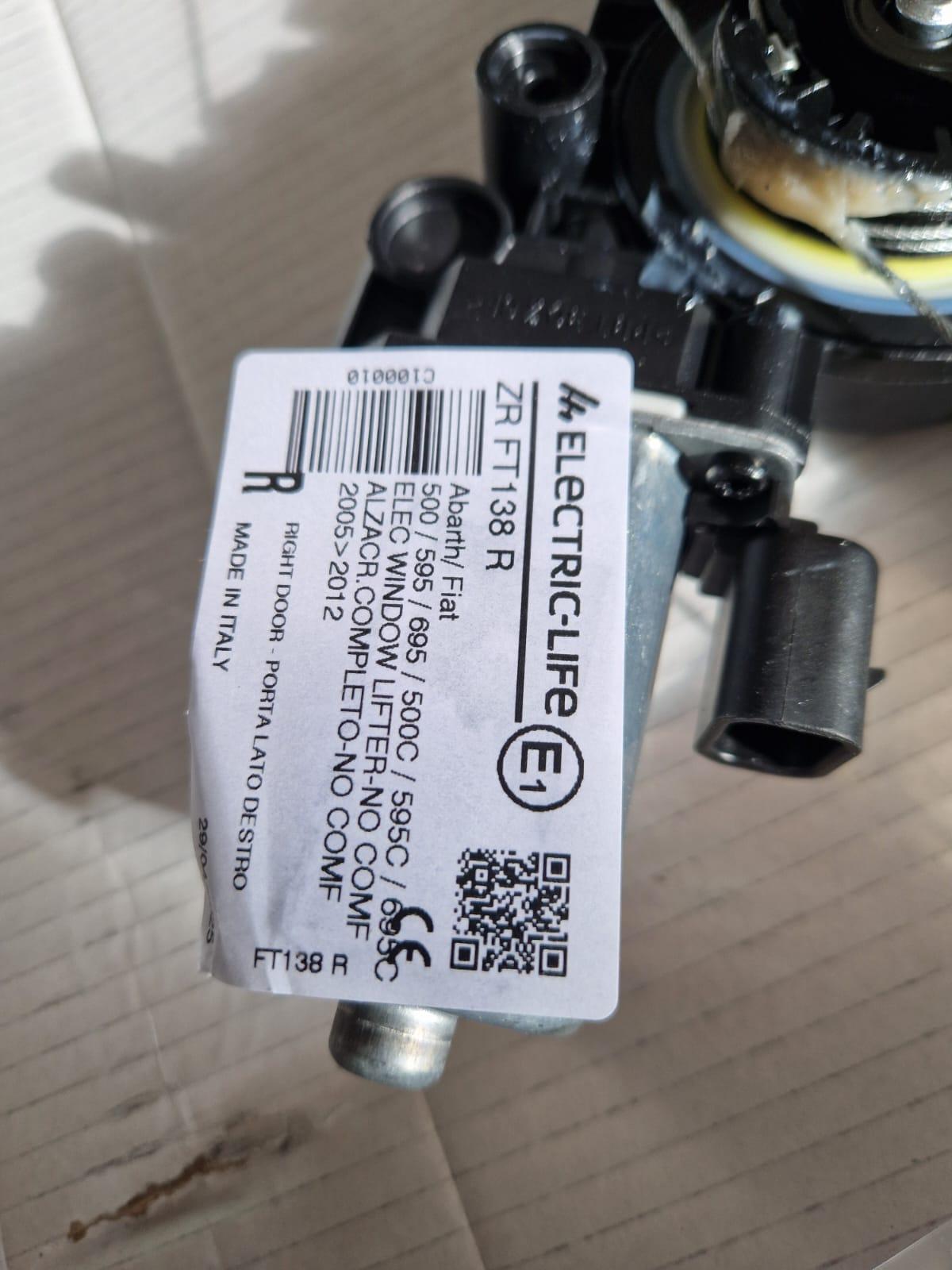 Ricambio alzavetro Fiat 500 MY2008