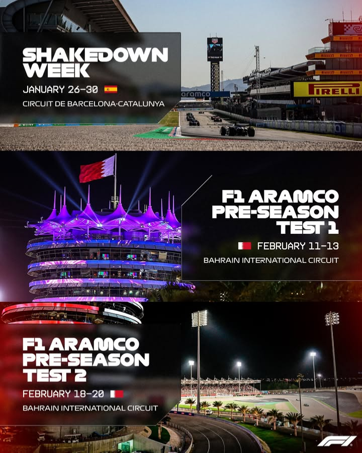 F1 2026 - Shakedown - Pre-Season Test 1 e 2