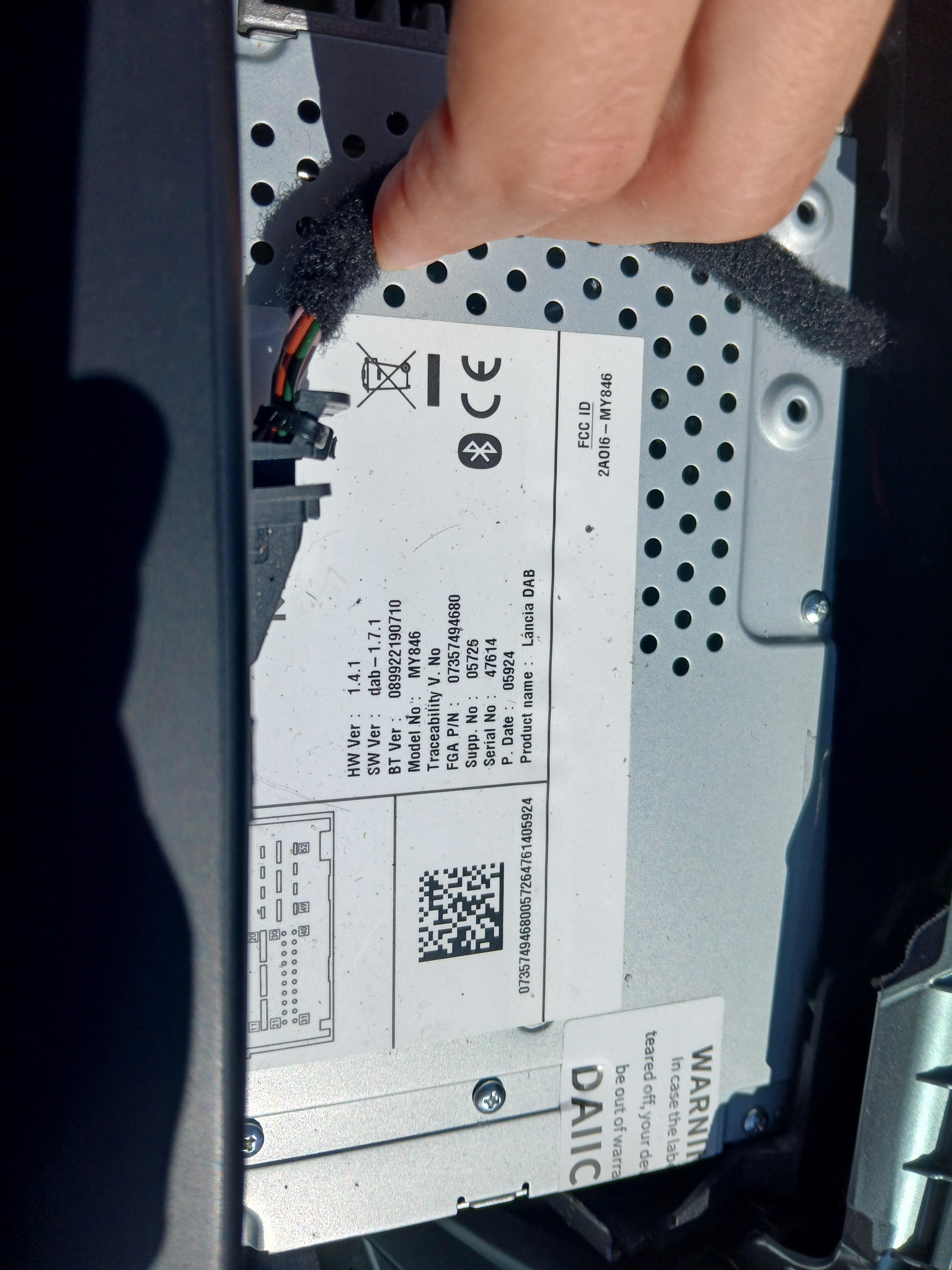 Codice radio Lancia Y